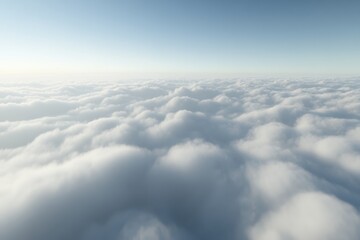 Naklejka premium Soft White Clouds Over Tranquil Blue Sky at Sunrise or Sunset