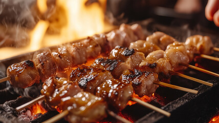 じゅわっと滴る肉汁、炭火で焼かれる焼き鳥の至高の瞬間