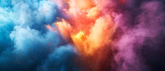 Naklejka premium Hyper-Detailed Image of the Holi Festival in India