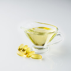 Omega 3 Fish Oil Capsules Essential Dietary Supplement for Health Wellness