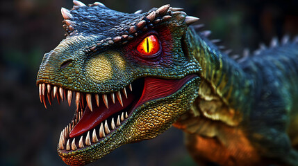 3D Dinosaur Illustration Fierce Predator