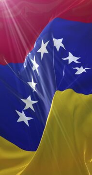 Flag of Venezuela. 4K Vertical. Loop