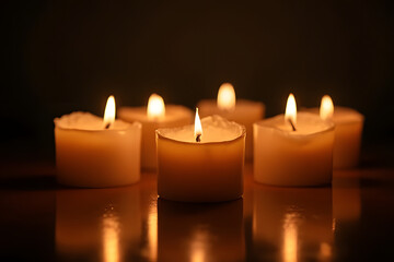 Illuminating candle festival intimate gathering celebration warm ambiance close-up perspective serenity concept