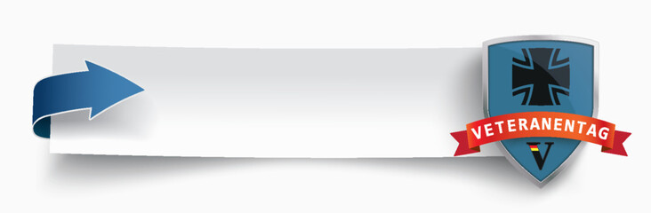 Papierzettel Banner Veteranentag 15. Juni	