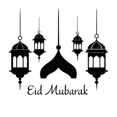 Chic & Modern Eid Ramadan Design Arabic-Inspired Silhouette Art.