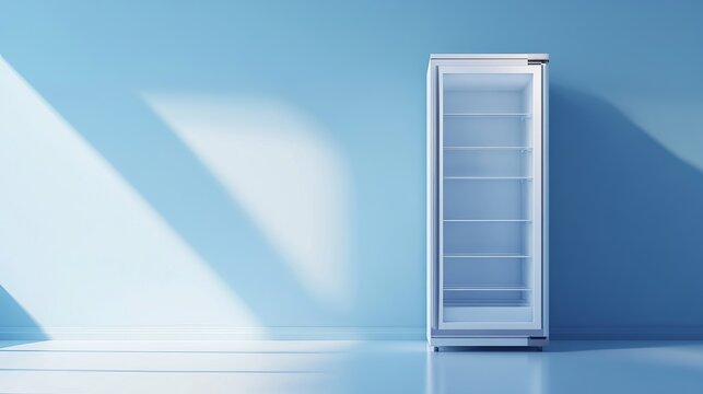 Empty commercial refrigerator mockup and 3D illustration suitable for packaging and new design presentations