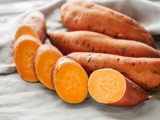 Sweet Potato Preparation Fresh, Organic and Rustic