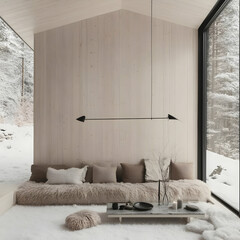 Cozy Winter Cabin 3D Illustration