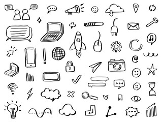 communication technology doodle illustration © gurlinthetri