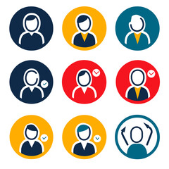 Fototapeta premium Profile Avatars Verified Accounts User Interface Design Colorful Icons