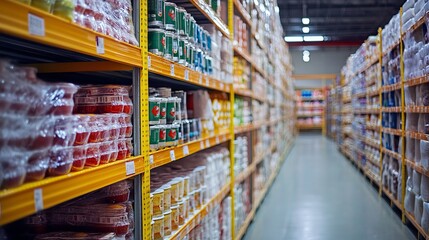 Fototapeta premium Warehouse freezer refrigeration chamber for food storage