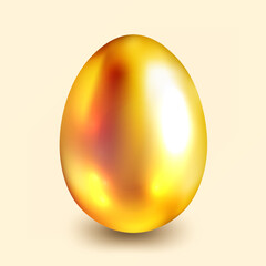 Shiny Golden Egg Against Soft Background