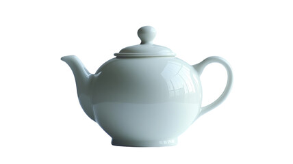 Obraz premium Elegant white teapot on a plain background showcasing timeless design and simplicity in kitchen ware