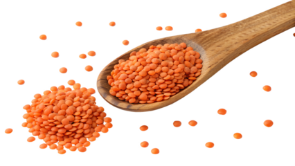 Red lentil isolated on transparent background png