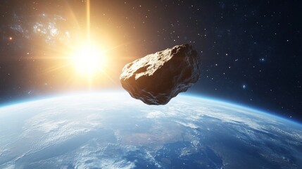 A massive asteroid approaches earth, raising concerns about potential impact and safety