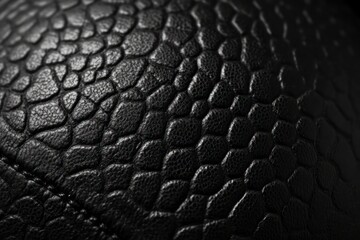 Close-up black leather texture background