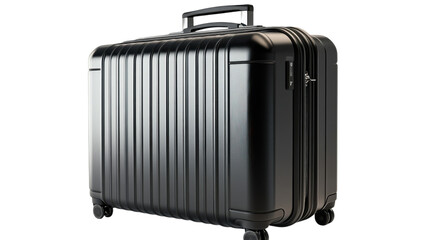 Fototapeta premium Modern black suitcase with sleek design and durable features suitable for travel and adventure