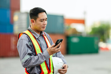 Confident Logistics Worker at Shipping Yard.