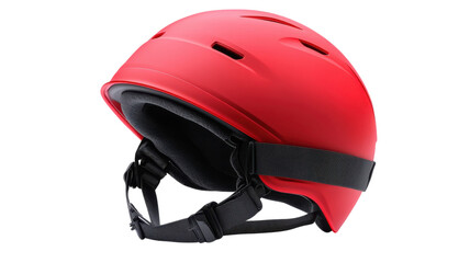 Naklejka premium Bright red safety helmet designed for outdoor activities and sports use in various environments and conditions