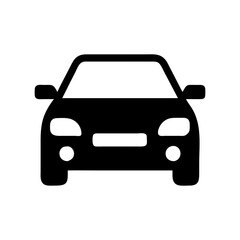 Car Icon Vector. Front View Vehicle Silhouette Symbol