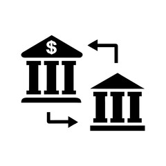 Bank Transfer Icon Vector Money Transaction Silhouette Symbol