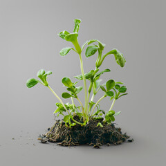 Macro image shows tenacious beauty of tiny potato sprout, its delicate hairs conveying resilience and promise of new life