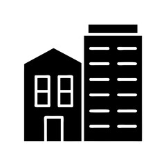 Building Icon Vector. House and Apartment Silhouette Symbol