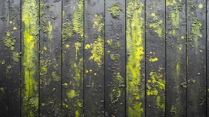 Grunge Dark Wood Planks Texture with Yellow Green Mold