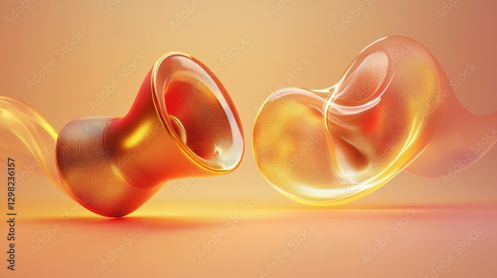 Leinwandbilder 3d speakers release captivating light waves in a vibrant display of sound and color. generative ai