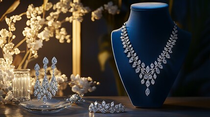 Luxury jewelry brand marketing, elegant product photography, cinematic lighting