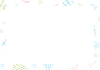 カラフルでシンプルな図形とストライプの背景イラスト