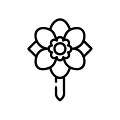 Obraz premium Vector icon of a flower design featuring a central bloom with petals and a stem suitable for use in various decorative and graphical contexts