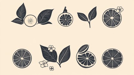 Etched oranges and leaves for cosmetic packaging create a minimalist aesthetic