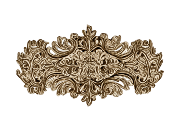 Ornate gold design, baroque style, isolated, dark background, decor