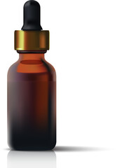 Bottle brown glass drop realistic for decoration