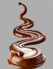 Melted chocolate with milk, Milk Splash, High-Definition Capture of Fluid Dynamics on transparent background, png, psd

