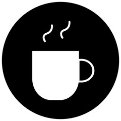 Traditional Tea Cup Black Circle Icon