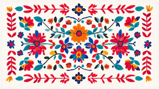 Basque textile design for decor and fashion, featuring traditional motifs in a simple vector style, ideal for creative projects with ample copy space.
