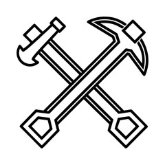 Hammer and Wrench Icon | Construction & Repair Tools Symbol