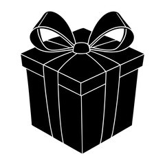 
Gift box silhouette vector illustration