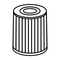 Filter Cartridge Line Icon Vector Illustration