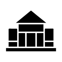 Library Building Icon Silhouette Vector Illustration
