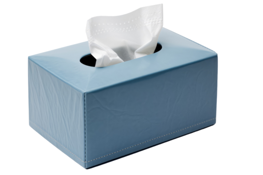  tissue box with white tissue paper isolated on transparent background