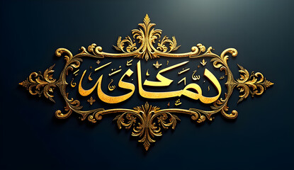 Ornate golden calligraphy celebrating ramadan kareem, featuring intricate arabesque patterns for festive islamic greeting design