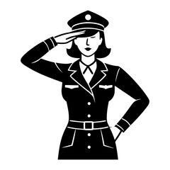 Woman Pilot Vector Icon Illustration