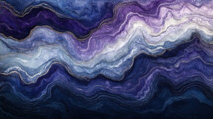 Fototapeta premium A Beautiful Abstract Wave of Purple and Blue Textures Displaying the Intricacies of Natural Stone Patterns and Fluid Dynamics in Modern Art