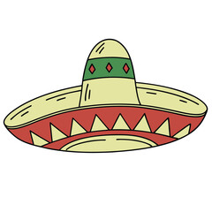 Colorful Sombrero Clipart Featuring Mexican Cultural Design