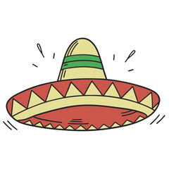 Traditional Mexican Sombrero Hat with Bright and Festive Colors