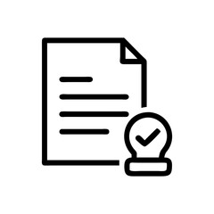 Approved Document with Stamp Vector Icon


