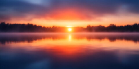 Obraz premium sunrise reflections misty glow soft background